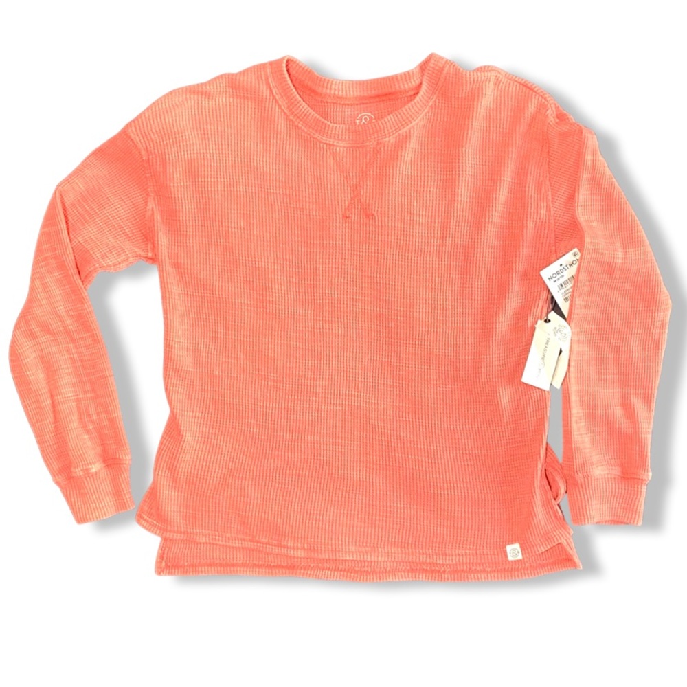 Orange Top, Treasure & Bond Waffle Top Crew Neck T&B, Cozy Soft